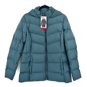 NWT 32 DEGREES Women's Blue Quilted Full Zip Puffer Jacket Coat Size Medium